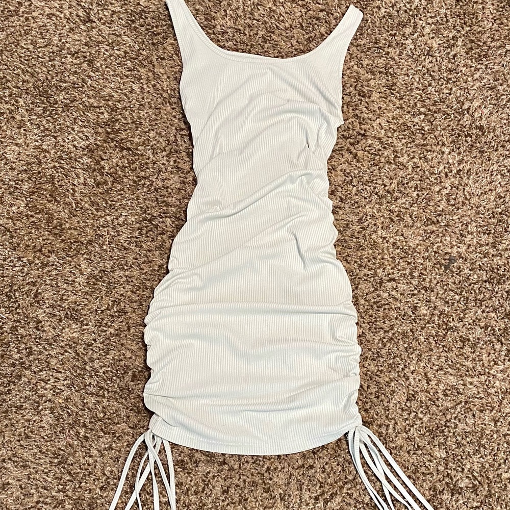 Pale green drawstring dress